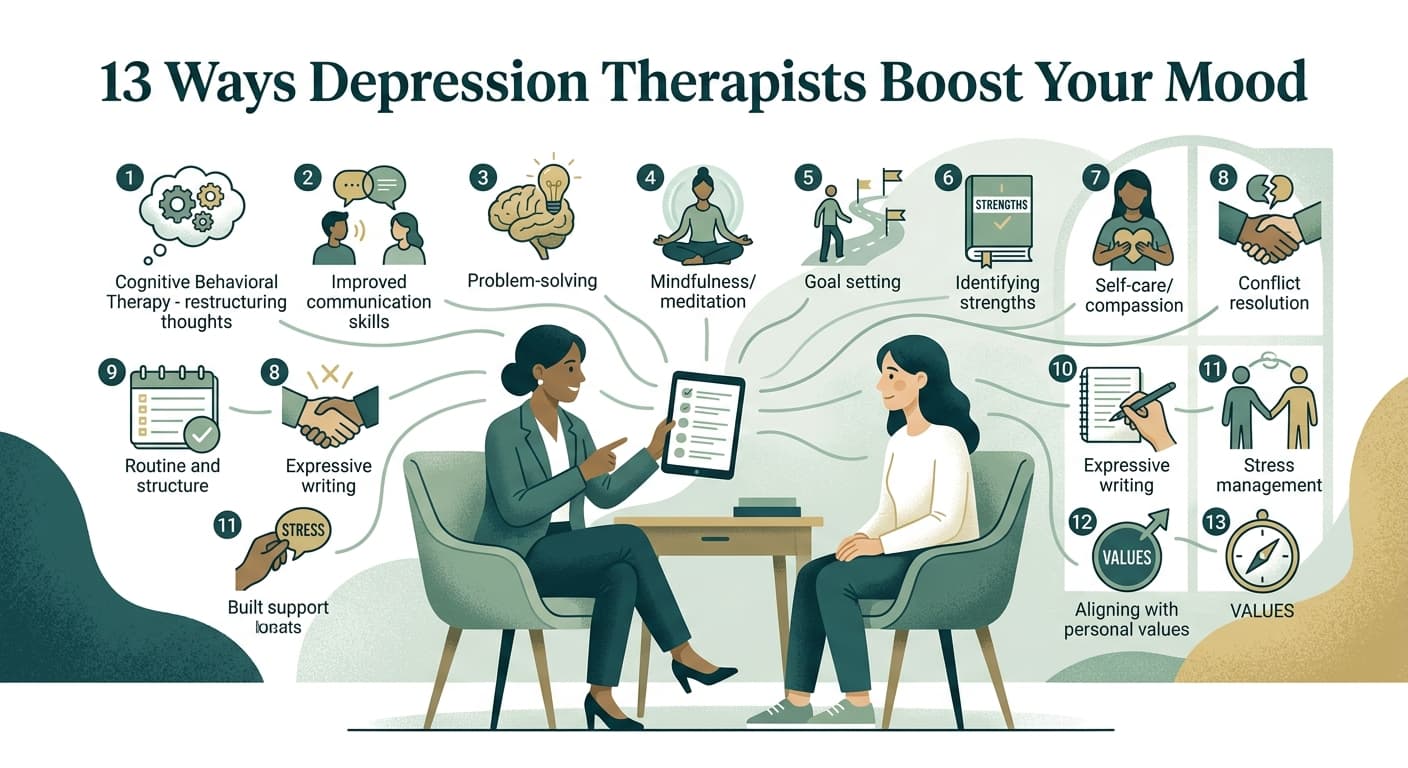 13 Ways Depression Therapists Boost Your Mood